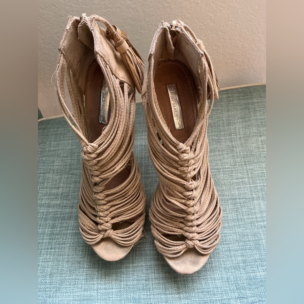 H by Halston Beige Strappy Sandals